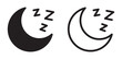 © Maksim - Crescent Moon Sleep Icon with Zzz for Dream, Bedtime and Relaxation Design
