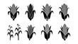 © Creavlix - set of black silhouette corn and maize icons simple flat vector illustration.