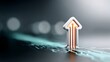 © Nataliia_Trushchenko - 3D arrow symbol representing upward direction with glowing circuit lines in the background, illustrating technology and progress in a digital environment