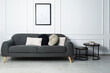 © New Africa - Comfortable sofa, nesting tables and picture indoors. Interior design