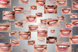 © New Africa - People with healthy teeth, collage of smiles on grey gradient background. Dental care