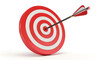 © Mr - A red and white target with an arrow hitting the bullseye