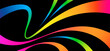 © Briddy - Color Line Waves. Flowing Paint Splash. Abstract Dynamic Background for Holi Festival. Wave Shape Gradient 3D Rainbow Ribbon.