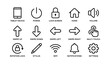© Cali6ro - Set of 16 black line style electronic device interface icons