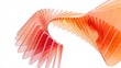© Alex - Abstract 3d rendering of flowing orange and red translucent glass layers creating a dynamic spiral shape isolated on white background for modern design technology and creative concepts