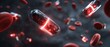 © rinrada - Futuristic nanobot drug delivery system inside bloodstream delivering targeted medicine and performing precision nanomedicine therapy in a microscopic biological environment.