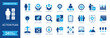 © SomDraw - Action plan flat icon set. Containing project management, business strategy, planning actions, schedule, analysis, tasks, goal, roadmap, target, competition and more. Solid vector icons collection