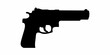 © Rubel - Silhouette of a revolver handgun isolated on a plain white background