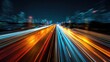 © Lebah - Streaking lights of vehicles create motion blur on a busy highway at night