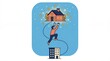 © Tonton1541 - mortgage property terms value paperwork concept. Person climbing from apartment to dream house surrounded by stars