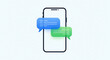 © Fadilah - mobile phone chat bubbles display illustrating digital communication and instant messaging app interface on screen.