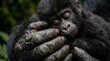 © XENOVERSE - Close-up of a baby gorilla sleeping in the forest