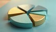 © miss irine - Abstract 3D pie chart with metallic and pastel segments. Chart shows financial growth and portfolio diversification. Elements are arranged around a central point. Chart represents data.