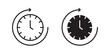 © Hestia - Time forward icon for web, design. Linear illustrations, editable strokes