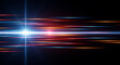 © Hridoy - Vibrant colorful light streaks radiating from a central point on a dark background with streaks of red, orange, and blue light