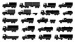 © Kleber - A collection of various truck silhouettes. Different truck types and trailer designs are showcased, emphasizing diversity in the transport industry