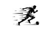 © muhammad - Dynamic soccer player in motion kicking ball with speed lines