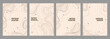 © VVadi4ka - Vector illustration. Vintage topographic map posters. Retro style line patterns, navigation pin markers, and dashed trail routes on a textured beige paper background. Design for magazine or book cover