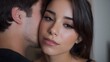 © Thares2020 - A man whispers a secret into a woman s ear creating an intimate moment of trust and affection