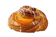 © Niamh - Peach Danish pastry with sweet white icing, golden flaky crust, a delicious isolated baked good, perfect for breakfast or dessert PNG