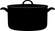 © Moddy - A black cooking pot with a lid. A kitchenware item