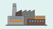 © retno - Simple industrial factory building with smokestack flat design illustration