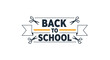 © Bruce - Back to school typographic banner featuring scissors and ribbons to celebrate the beginning of a new academic year for students.