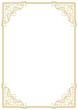 © pichet - Vintage corner decoration, gold frame, card.