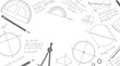 © Pixel Park - Geometric shapes and mathematical equations with tools on a white background geometry mathematics education