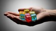 © Makbul - Hand Holding Colorful Emotion Dice with Various Faces Displaying Different Moods
