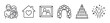 © Sophia - Set of black line icons representing family life events like birth, home, memories, and celebrations with a wedding cake, balloon arch, and fireworks in a minimalist style