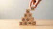 © Khairol - Wooden blocks stack representing human life priorities and goals