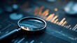 © avijit - Financial Data Analysis with Magnifying Glass Focused on Investment Trends and Stock Charts high resolution photo