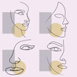 © Bappaditya Roy - Minimalist Handdrawn Faces Collection: Elegant Line Art Portraits for Modern Design, Beauty, Fashion, and Artistic Projects