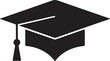 © Masud - Grad cap silhouette icon. Clipart image isolated on white background