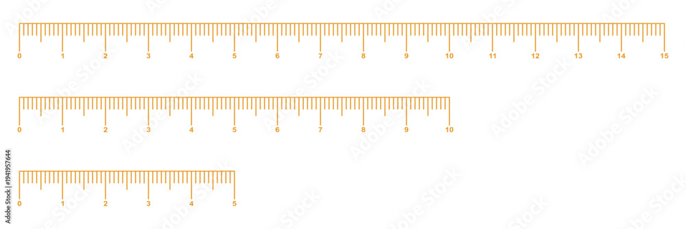 Ruler scale with markings and numbers in centimeters and millimeters ...
