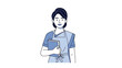 © jace - Female healthcare worker holding notebook with apron on white background illustration