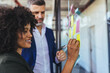 © Dragana Gordic - Business Team Brainstorming With Sticky Notes On Glass Wall During Office Planning Session