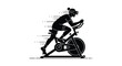 © Saad vector - Vector illustration of a cyclist riding a stationary bike