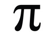 © Naim - Mathematical symbol pi on white background, mathematical sign for ratio of circumference to diameter in black color, educational illustration for math and geometry concepts.