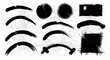 © Cil - Coleção de traços de pincel grunge pretos e formas texturizadas para design gráfico e efeitos artísticos.