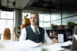 © be free - Business problem solving. Overworked business manager. Mature businessman with paperwork. Serious businessman in office. Businessman with paperwork. Business man feel serious and overworked