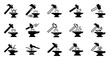 © Steven - Blacksmith icons, hammer and anvil symbols, metalwork illustrations, 20 black vector graphics
