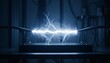 © fafa - Powerful Electric Arcs Connecting Electrodes In A Science Experiment With Blue Glow