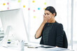 © peopleimages.com - Business woman, tired and yawn by computer in corporate office with burnout of admin task. Secretary, female employee or entrepreneur with chronic fatigue or exhausted of workload on pc at workplace