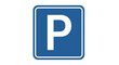© musa - Blue square parking sign with white letter P symbol