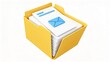 © Yi - 3D Illustration Of A Yellow Folder With Stacked Papers And A Blue Envelope Icon Symbolizing Digital Communication Email Management And Organized Data Storage For Business And