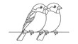 © Nadim - Pair of Birds Illustration: A simple yet elegant illustration depicts a pair of charming birds perched side-by-side, showcasing companionship.