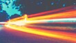 © tashechka - Light trails on a road in the evening showing movement of passing vehicles