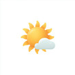 © Mikhail - A bright and cheerful weather icon featuring a sun and a cloud. Ideal for applications related to weather forecasting and meteorology.